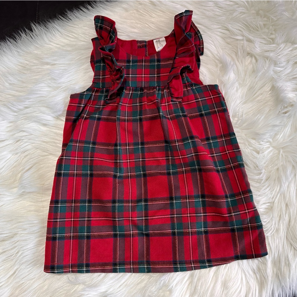 H&M plaid sleeveless dress with frills
